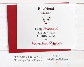 First Christmas Husband Card - Etsy