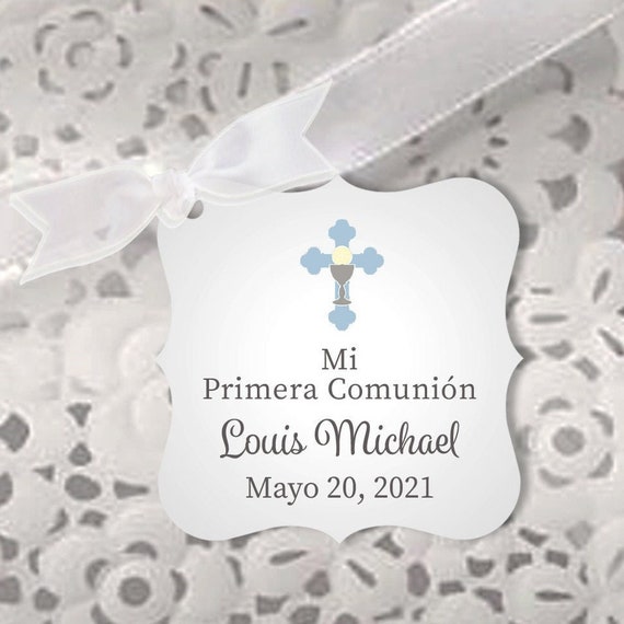 Personalized communion favor tags and labels