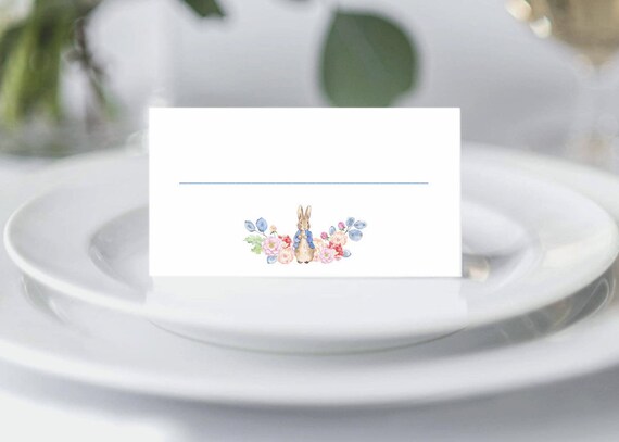 PRINTED Peter Rabbit Place Cards, Beatrix Potter Baby Boy Shower, Baby Shower Buffet Cards Il_570xn