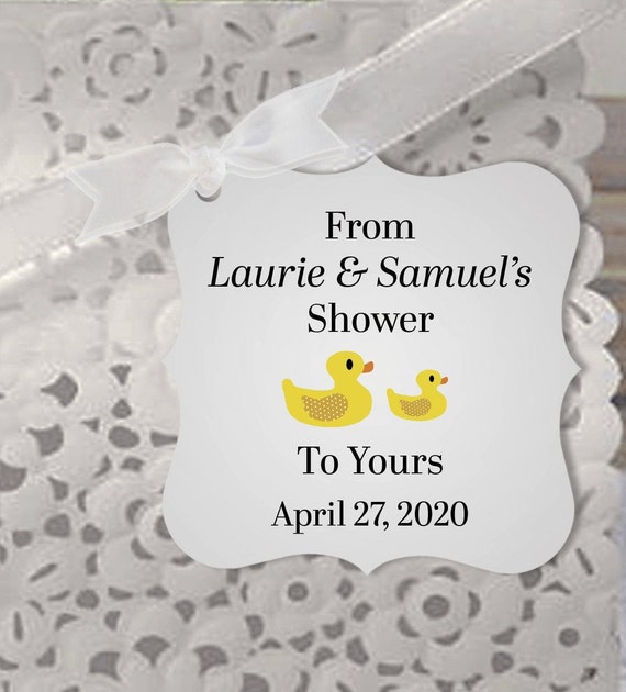 Rubber Duck Baby Shower Favor Tags, Yellow Ducks Bath Soap Tags, PERSONALIZED Il_570xn