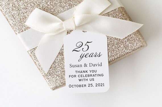 Anniversary Party Favor Tags, Silver Wedding Anniversary Tags, Wedding Anniversary Tags, Personalized Favor Tags for Anniversary Party Il_570xn