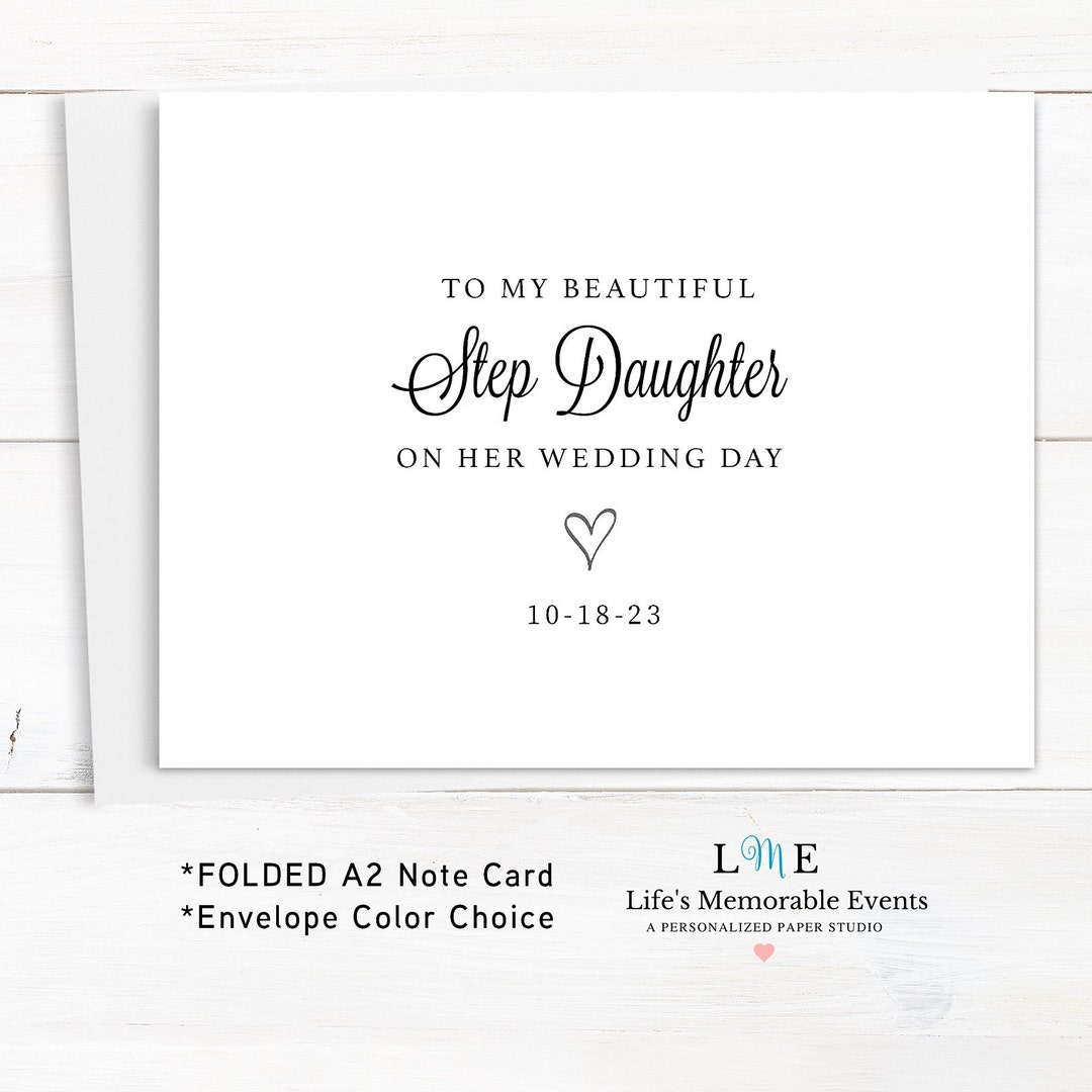 To My Stepdaughter on Her Wedding Day Card, to Stepdaughter Wedding