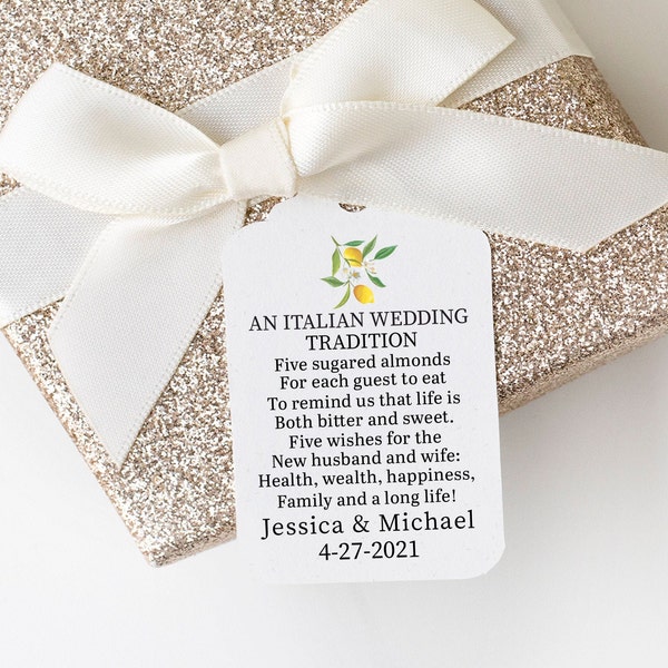 Italian Wedding Jordan Almonds Favors and Tags Etsy