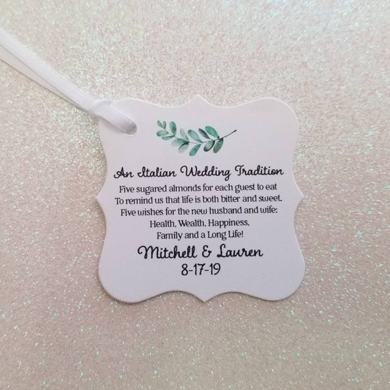 Elegant An Italian Wedding Tradition, Five Wishes, Jordan Almond, Five