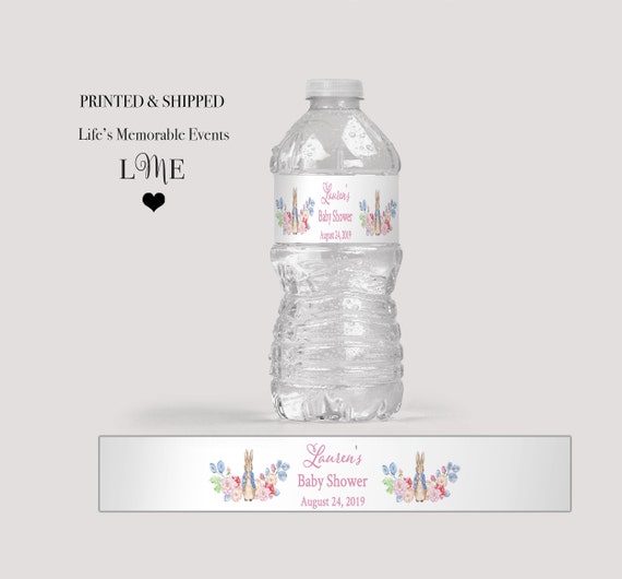 PRINTED Peter Rabbit Baby Shower Water Bottle Labels, Beatrix Potter Shower, Waterproof and Weather Proof Sicker Labels, PERSONALIZED Il_570xn