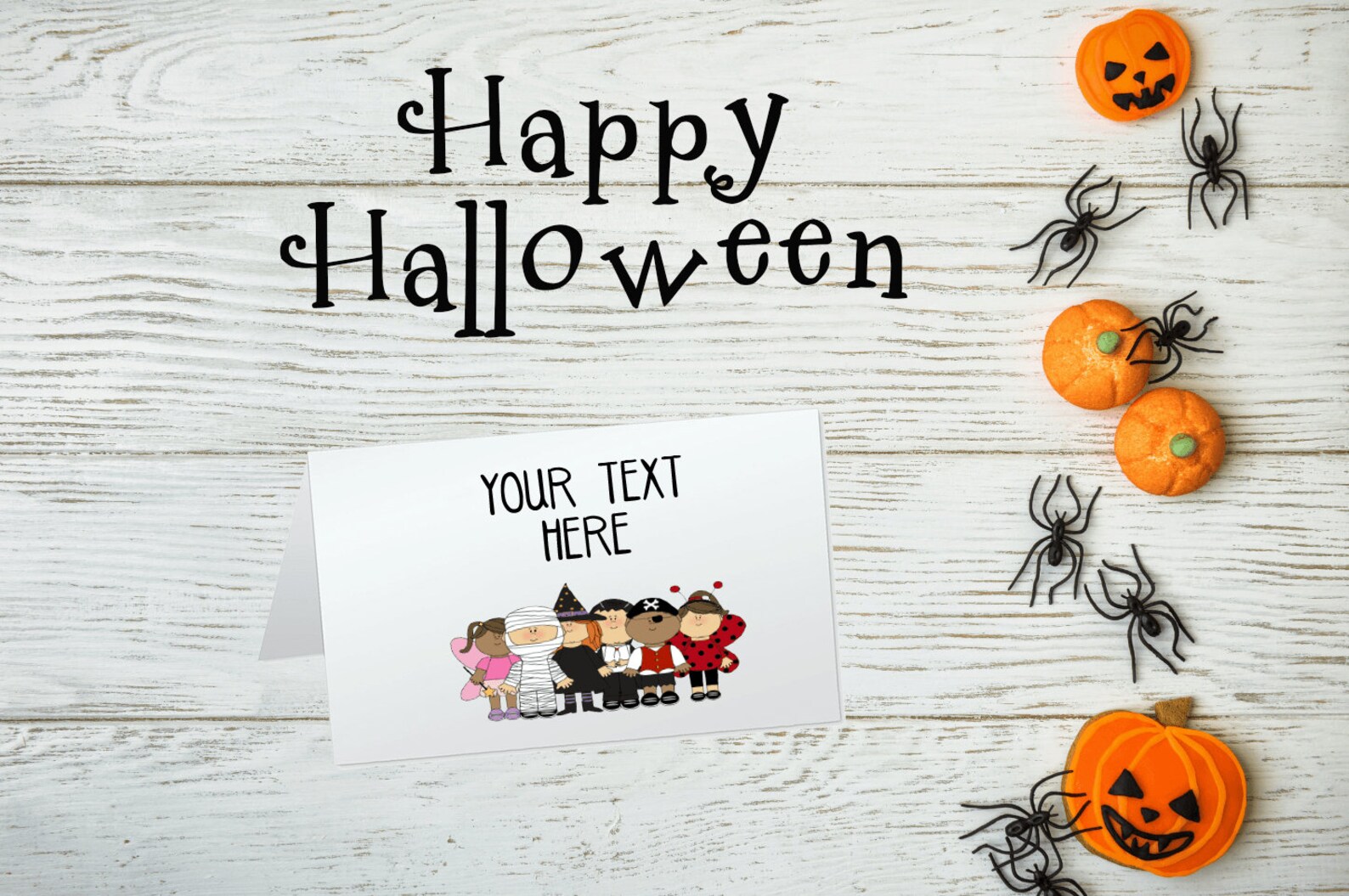 PRINTED Halloween Party Place Cards Happy Halloween Table Etsy