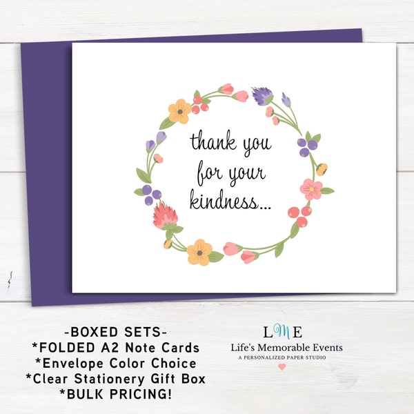 Thank You for Your Kindness Cards - Etsy