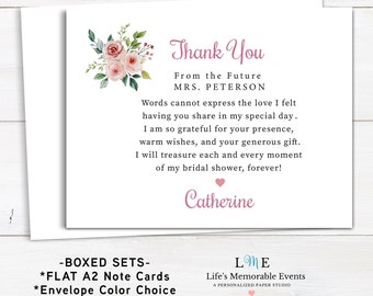 Bridal Shower Thank You Cards, From the Future Mrs Stationery, Personalized Thank You Note Cards from the Bride to Be, FLAT A2 Note Cards