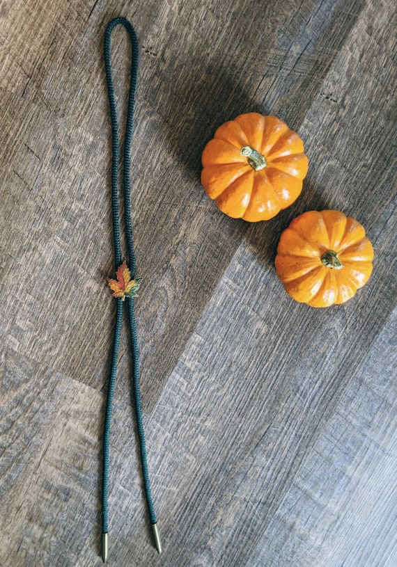 Vintage Bolo Tie Maple Leaf Fall Aesthetic 1970's… - image 4