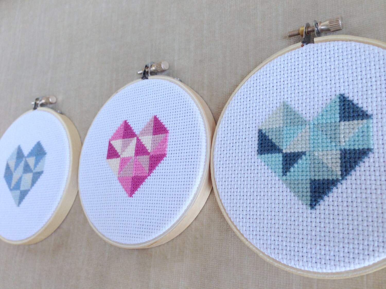 DIY Geometric Heart Cross Stitch Pattern PDF Instant Etsy