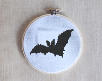 Bat Silhouette Cross Stitch PDF Pattern, DIY