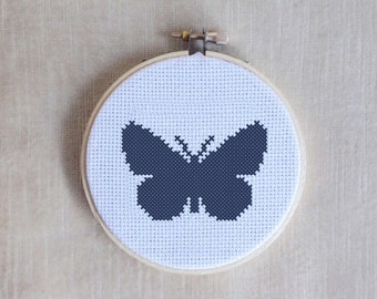 Butterfly No. 3 Silhouette Cross Stitch PDF Pattern