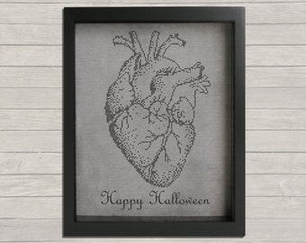 Happy Halloween Heart Printable Art, PDF print, Instant download, Halloween Decoration, Wall Art