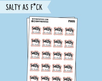 PM05 | "Salty AF" Script Lettering Stickers