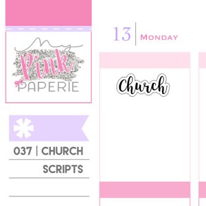037 | &quot;Church&quot; Script Stickers