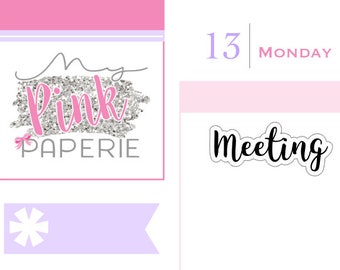 241 | "Meeting" Script Lettering Stickers