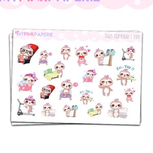 199 | Suzi Sampler | Cute Sloth Stickers