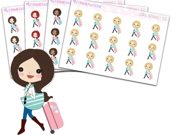 266 | Girls Travels | Cute Girl Stickers