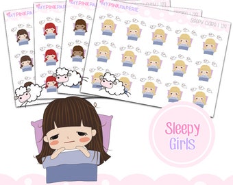 129 | Sleepy Girls | Cute Girl Stickers