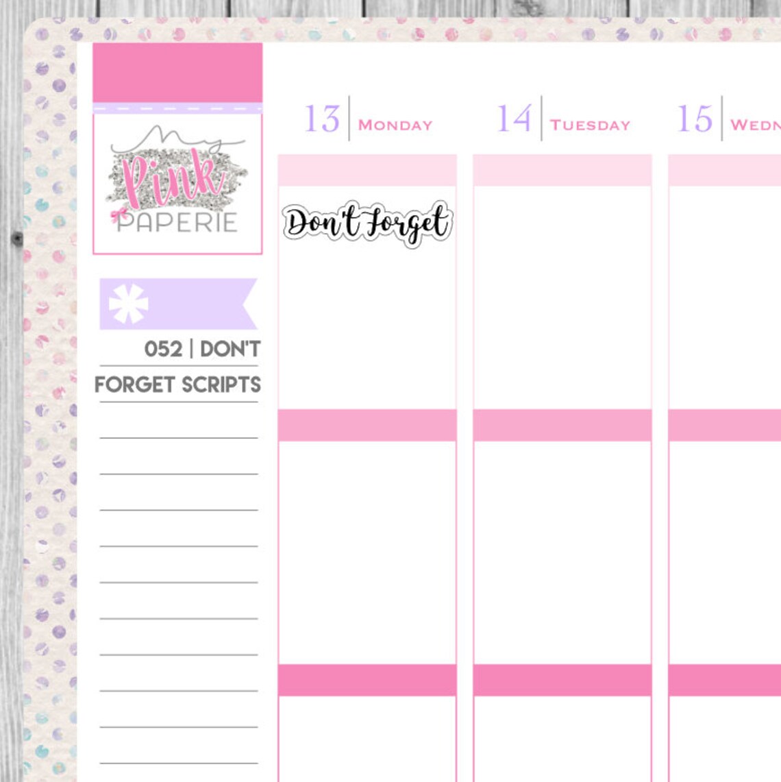 052 don't Forget Script Stickers | Etsy