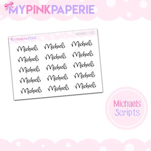 080 | "michaels" Script Stickers - Etsy