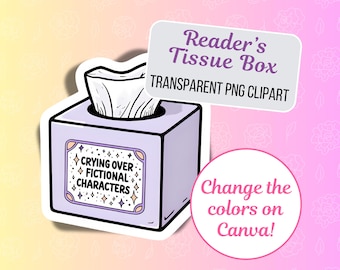 Reader's Tissue Box Clipart PNG | Crying Over Fictional Characters | Booktok