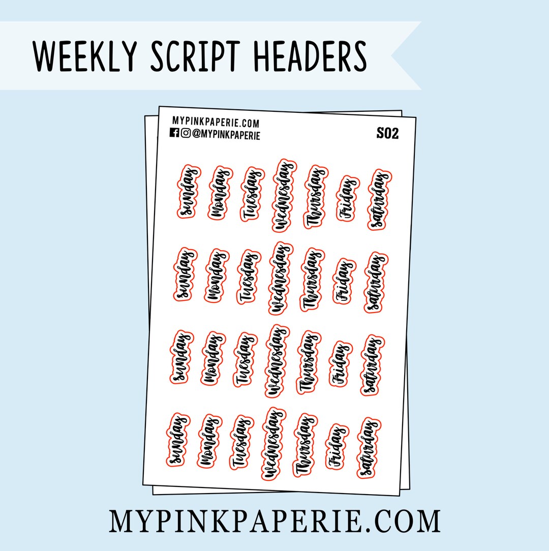 Weekly Heading Buy S02 | Weekly Header Scripts Online in India - Etsy