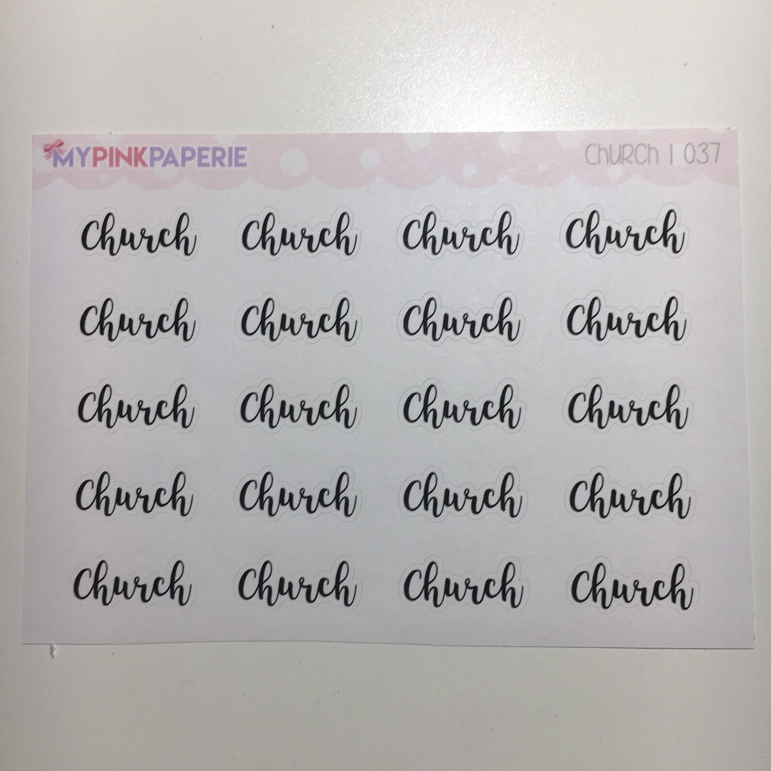 037 Church Script Stickers | Etsy