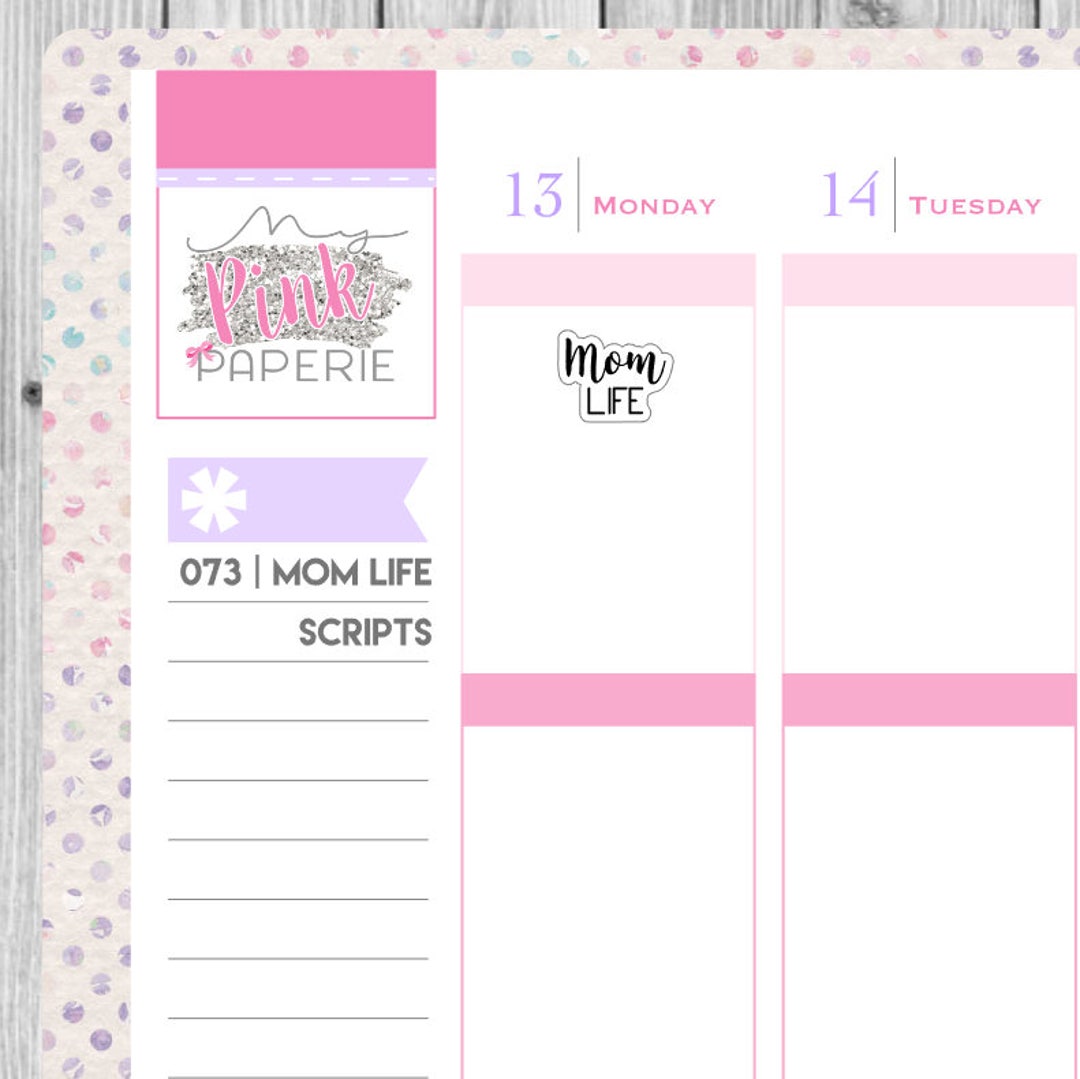 073 mom Life Script Stickers - Etsy