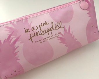 Pink Pineapple Pencil Pouch