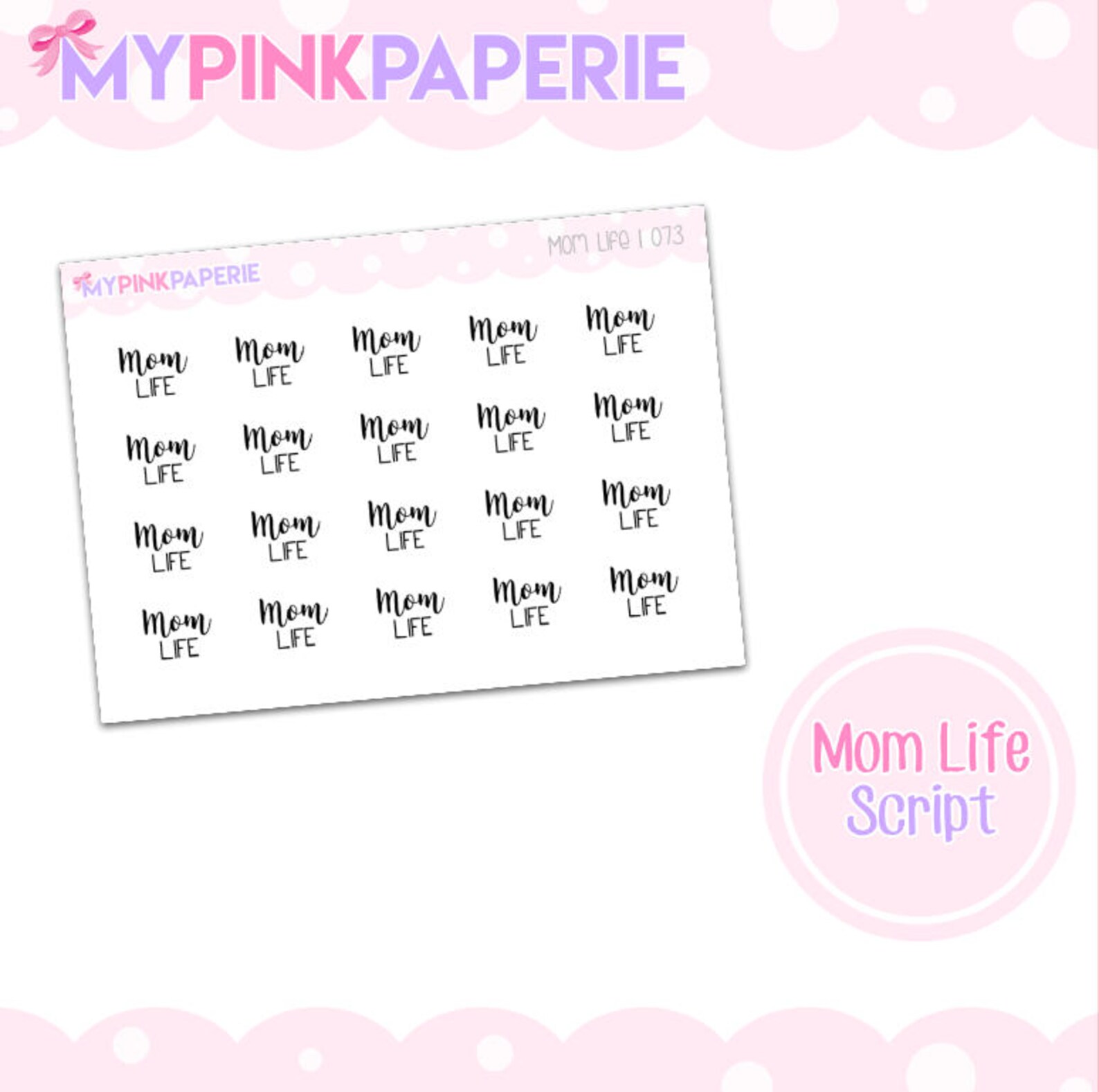 073 mom Life Script Stickers - Etsy