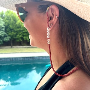 Burnt Orange Beaded HOOK EM Sunglasses Chain