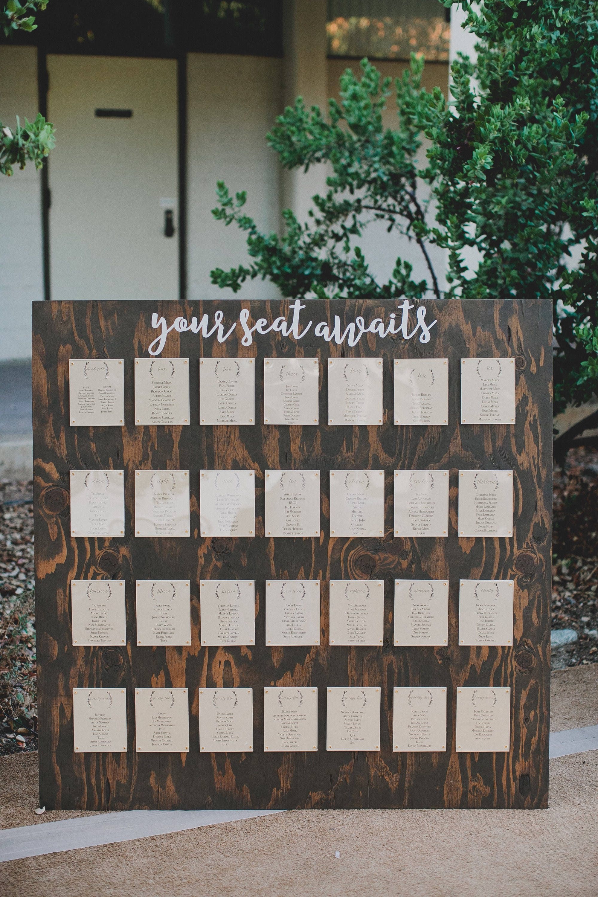 Wooden Seating Chart Wedding