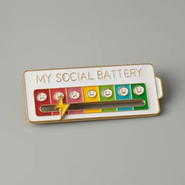 My Social Battery Pin - Etsy