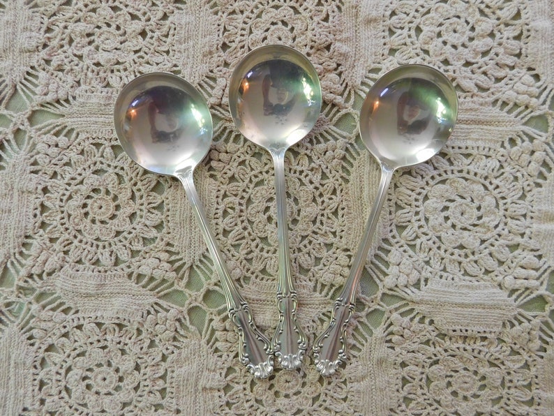 Sterling Cream Soup Spoons Princess Elizabeth Etsy