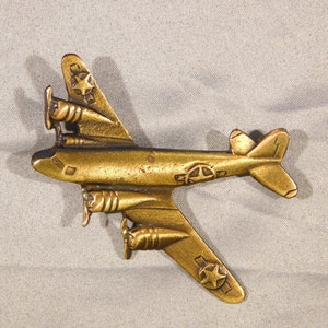 Bronze Airplane Brooch