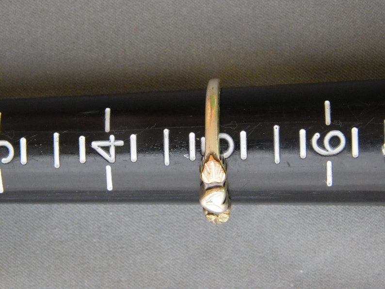 Size 5 Sterling and 12 K Black Hills Gold Ring by Wheeler Mfg Co