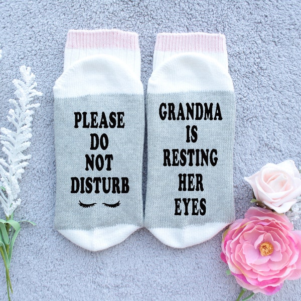 Gift for Grandma, Funny Holiday Gift, Grandma Is Resting Eyes Socks