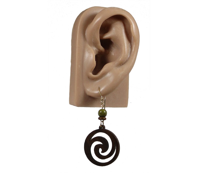 Natural Earrings Medium-Sized Wood Earrings Brown Earrings Laser-Cut Wood Earrings Wood Earrings