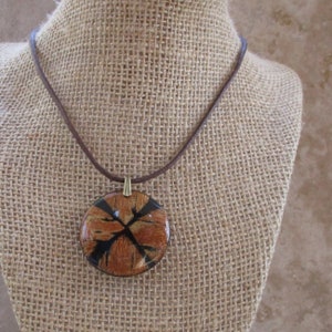 Wood Pendant Necklace for Men or Women | Black Design