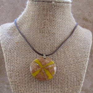 Wood Pendant Necklace for Men or Women | Yellow Design