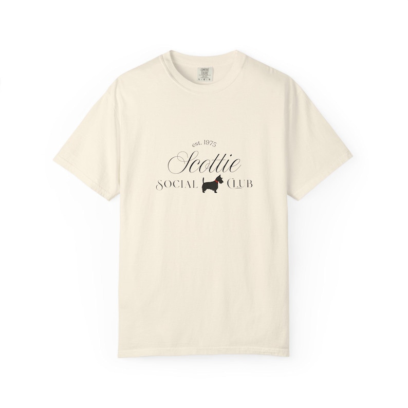 Scottie Social Club T-shirt | Scottie hundsilhuett, vintagestil bild 4