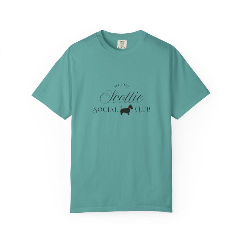 Scottie Social Club T-shirt | Scottie hundsilhuett, vintagestil bild 10