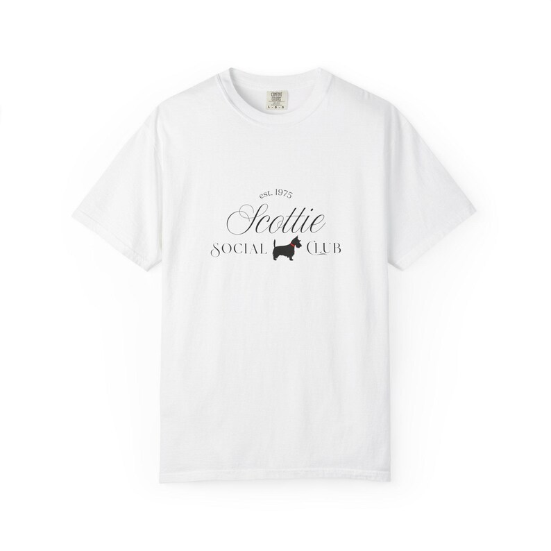 Scottie Social Club T-shirt | Scottie hundsilhuett, vintagestil bild 2