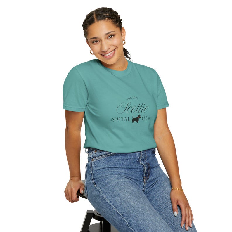 Scottie Social Club T-shirt | Scottie hundsilhuett, vintagestil bild 11