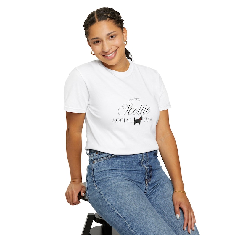 Scottie Social Club T-shirt | Scottie hundsilhuett, vintagestil bild 3