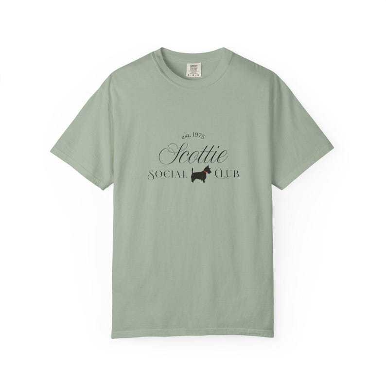 Scottie Social Club T-shirt | Scottie hundsilhuett, vintagestil bild 8