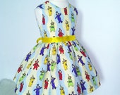 Teletubbies dress,Handmade girl dress , Birthday party dress,teletubbies party, Teletubbies lovers ,teletubbies birthday,girl teletubbies