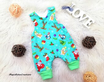 baby christmas dungarees