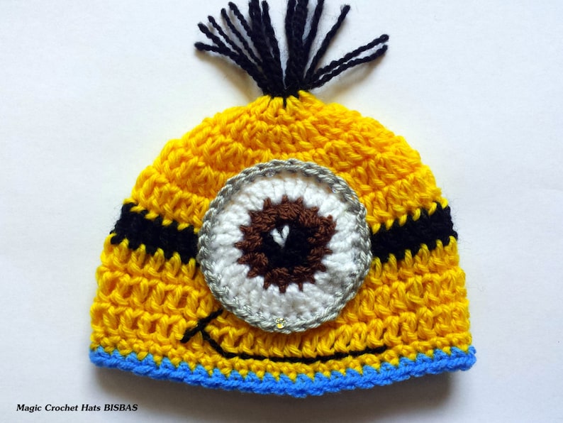 newborn yellow baby minions photo clothes hand knit Clothes Photo Prop hat